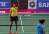 P.V. Sindhu celebrates after beating Saina Nehwal in the 2017 Premier Badminton League semi-finals. (photo: PBL)