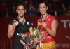 Saina Nehwal (left) and Carolina Marin make a great rivalry in women's singles.