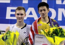 Viktor Axelsen vs. Daren Liew (R) in Toyota Thailand Open Quarters. (photo: BWF)