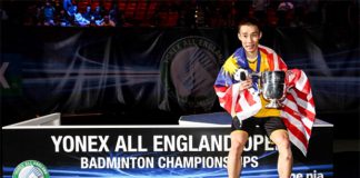 Lee Chong Wei beats Chen Long to win the 2014 All England title. (photo: GettyImages)