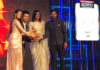 PV Sindhu and Kidambi Srikanth accept the TOISA awards. (photo: rajeshkalra)