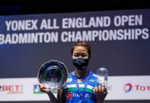 Congratulations to Nozomi Okuhara for winning the 2021 All England title.(photo: Adrian Dennis/AFP via Getty Images)