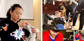 Huang Yaqiong and Chen Yufei have a lot of things to pack to get ready for the six-month training and competitions overseas. (photo: Weibo)