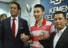 Khairy Jamaluddin, Lee Chong Wei and Datuk Seri Norza (from left). (photo: Reuters)