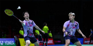 Kevin Sanjaya Sukamuljo/Marcus Fernaldi Gideon enter the 2023 Thailand Open semi-finals. (photo: Shi Tang/Getty Images)