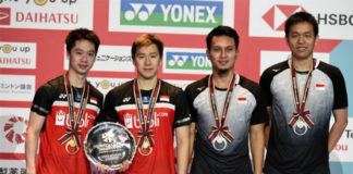 World No. 1 Kevin Sanjaya Sukamuljo/Marcus Fernaldi Gideon and World No. 2 Mohammad Ahsan/Hendra Setiawan could face each other in the World Championships semi-final. (photo: Matt Roberts/Getty Images)