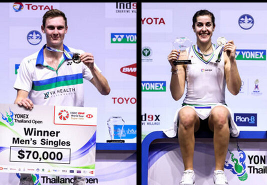 Viktor Axelsen and Carolina Marin win YONEX Thailand Open.(photo: Shi Tang/GettyImages)