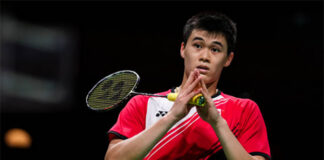 The 19-year-old Brian Yang of Canada is slowly making his presence felt in the sport of badminton. (photo: Shi Tang/Getty Images)