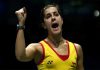 Carolina Marin plays a great match against Sun Yu in the quarter-finals of 2016 Denmark Open. (photo: AP)