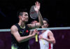 Chen Long (L) brings his A-game to beat Kento Momota in the French Open semi-final. (photo: AFP)