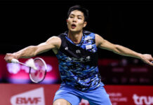 Chou Tien Chen faces Anthony Sinisuka Ginting in Hylo Open final. (photo: Shi Tang/Getty Images)