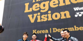 The Legends' Vision in Korea - Lee Yong-Dae, Lin Dan, Peter Gade, Taufik Hidayat (from Left). (photo: Yonex)