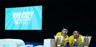 Goh V Shem/Tan Wee Kiong celebrate their men's doubles victory at the 2016 World Superseries Finals in Dubai. (photo: AFP)