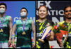 Aaron Chia/Soh Wooi Yik, and Pearly Tan/Thinaah Muralitharan getting ready for BWF World Tour Finals in Bangkok. (photo: Getty Images)