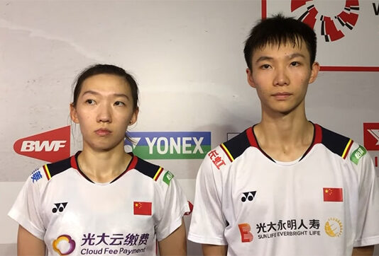 Jiang Zhen Bang (R), and Wei Ya Xin contribute an important point in China's 2023 BAMTC quarter-final win over India.